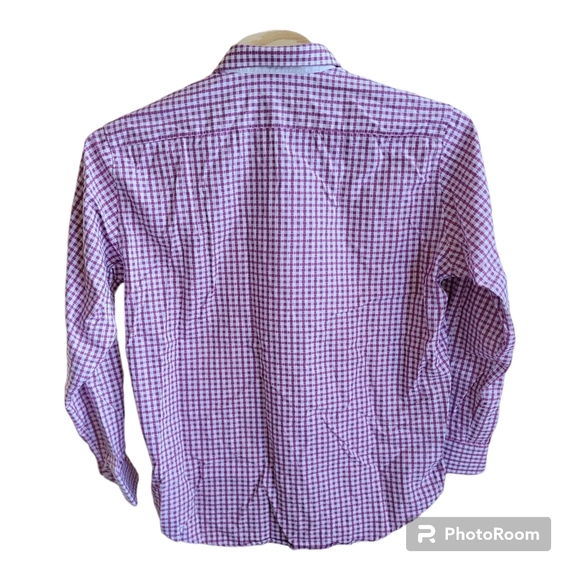 Robert Graham Mens Shirt Purple/White Check Flip Cuff Casino Vegas XL 17/44 - Picture 2 of 11